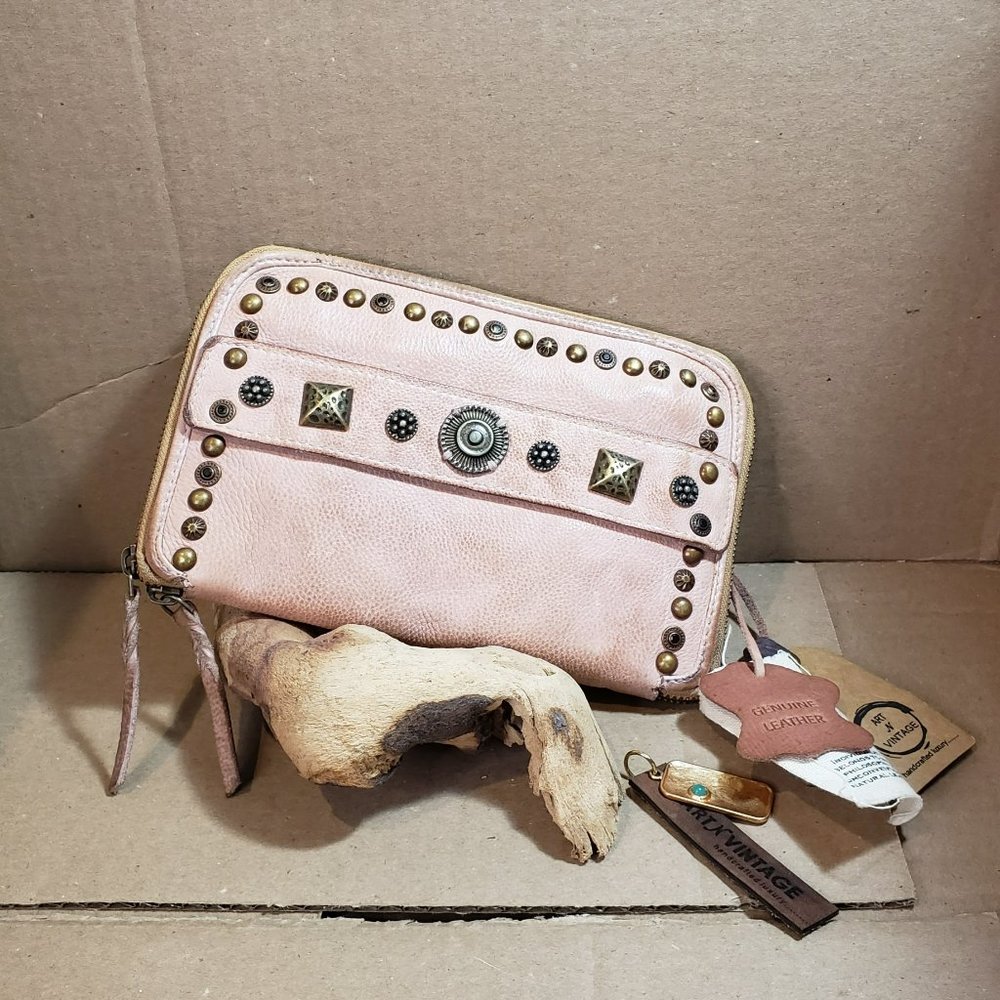 Retro Washed Leather Mini Bag Wallet on String